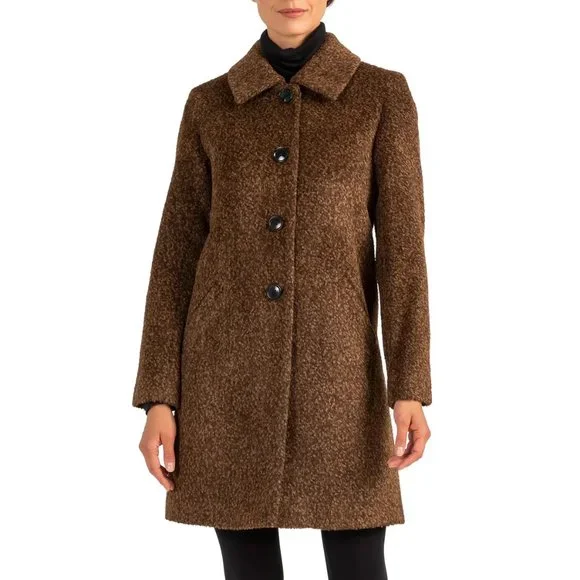 SOFIA CASHMERE Wool & Suri Alpaca Blend Car COAT Size 12 L Brown NEW $1195 - Picture 4 of 11